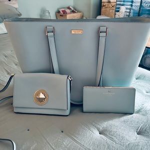 Kate Spade Sky Light Blue Daily Bag, Wallet, Purse Set in excellent condition